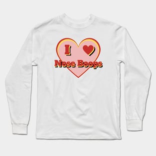 I Heart Nose Boops – I Love Nose Boops – Red Long Sleeve T-Shirt